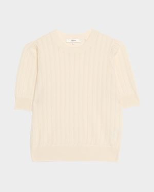 The Ladder Pointelle Cashmere Sweater