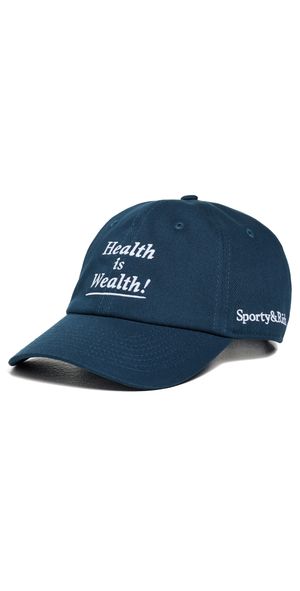 Sporty & Rich Health Is Wealth Cap Light Navy One Size