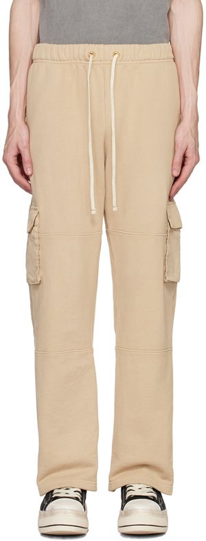 Les Tien Pantalon cargo beige à cordon coulissant