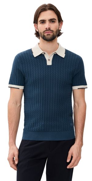 PS Paul Smith Short Sleeve Polo Sweater Indigo L