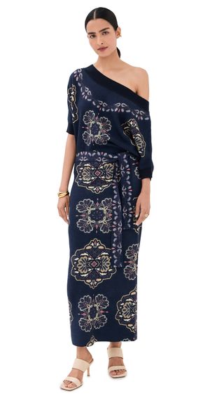 Figue Kristi Sweater Dress Kaleidoscope Medallion Navy XL