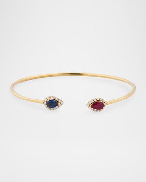 Positano 18K Yellow Gold Diamond, Ruby, and Sapphire Bracelet