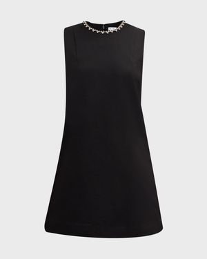 Crystal Heart Backless Mini Dress