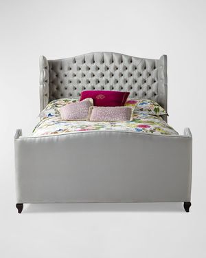 Beau Tufted Wing Back King Bed