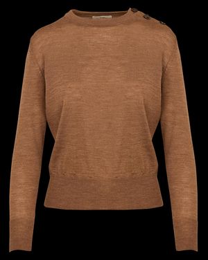 Sessun - Pull col rond en laine - Taille L - Beige