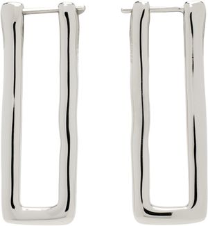 Jil Sander Silver Long Angular Earrings