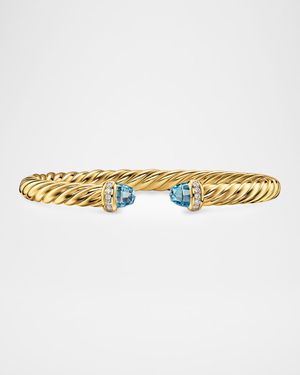 Cablespira Flex Bracelet with Gemstones and Diamonds in 18K Gold, 6mm