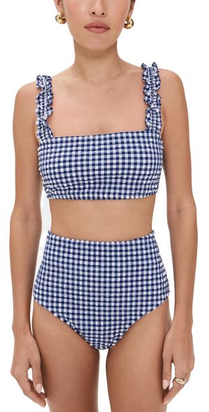 Hill House Home The Teagan Bikini Set Navy Gingham 2XL