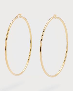 Polished 18K Hoop Earrings, 63mm