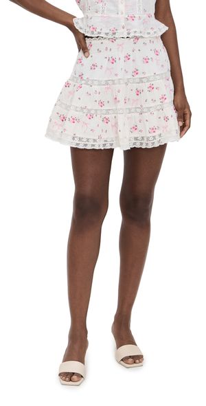 LoveShackFancy Viro Skirt Fancy Pink S