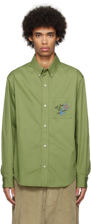 Drôle De Monsieur Khaki 'La Chemise Slogan Esquisse' Shirt