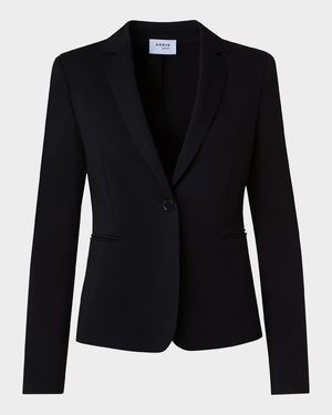 Wool Jersey Tailored Blazer Jacket