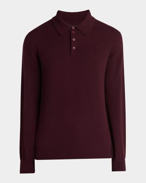 Men's Cashmere Knit Polo Sweater