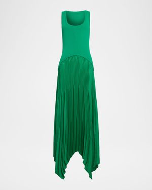 Davinia Pleated Drop-Waist Maxi Dress