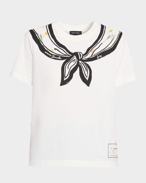 Trompe-L'oeil Short-Sleeve Scarf Tee