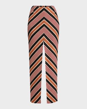 Chevron Slits Maxi Skirt