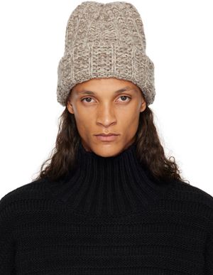 Maison Margiela Bonnet beige en laine