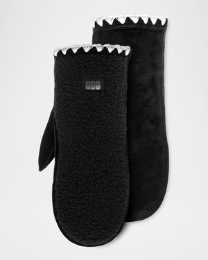 Uggfluff Leather Scalloped Mittens