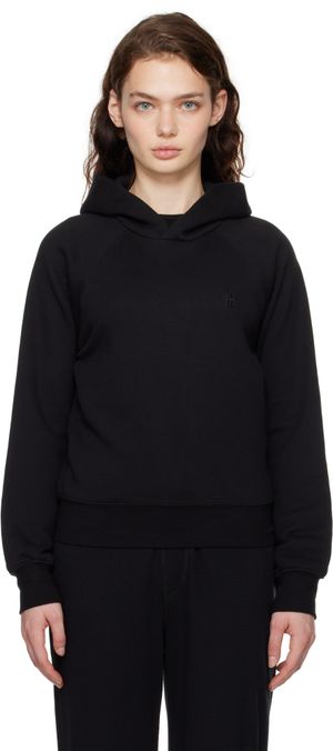 ÉTERNE Pull à capuche écourté noir