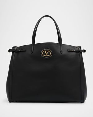 Antibes Large Napa Leather Tote Bag
