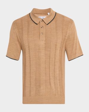 Men's Edvan Wool Knit Short-Sleeve Polo Sweater
