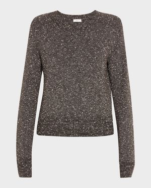 Zoe Crewneck Bouclé Tweed Sweater