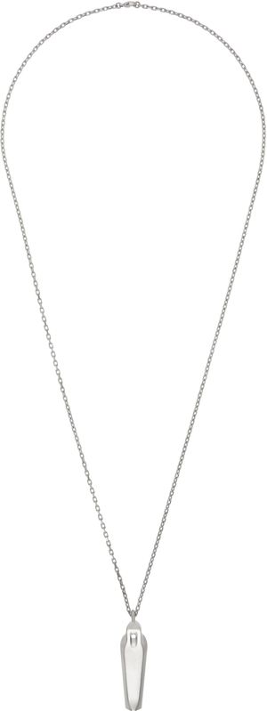 Rick Owens Silver Hollywood Sarcophagus Charm Necklace