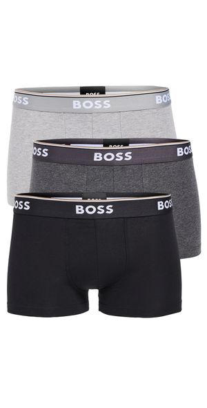 BOSS Stretch Cotton 3 Pack Trunks Grey XXL