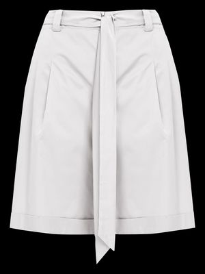 Mat Fashion - Bermuda droit ceinturé en popeline de coton - Taille 50 - Blanc