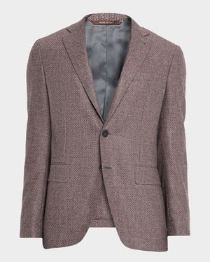 Men's Stepweave Wool Notch Lapel Sport Coat