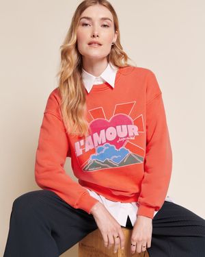 Emoi Emoi - Le sweat l'amour jusqu'au ciel en coton bio - Taille XL - Orange