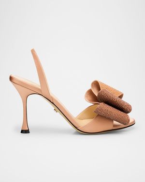Le Cadeau Crepe Satin Sandals