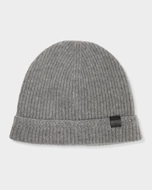 Men's Ribbed Cashmere TF-Tab Beanie Hat