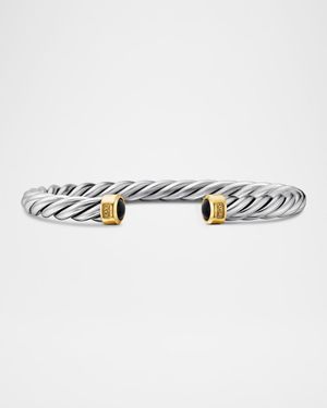 6mm Men's Cable Cuff Bracelet in Silver