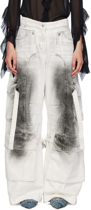Acne Studios White & Gray Pargot Jeans