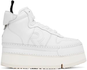 R13 Baskets montantes Riot blanches en cuir