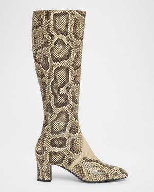 Equivoque Tall Snake-Embossed Boots
