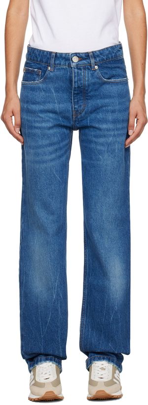 AMI Paris Blue Straight-Leg Jeans