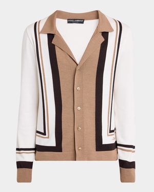 Men's Wool-Silk Button-Down Shirt