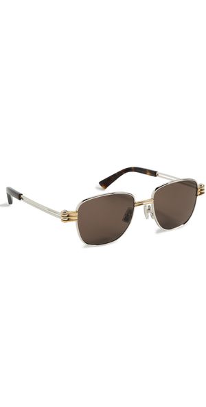 Bottega Veneta BV1380S Sunglasses Silver-Silver-Brown One Size