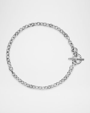 DY Mercer Single-Row Toggle Necklace with Diamonds in Silver, 20mm