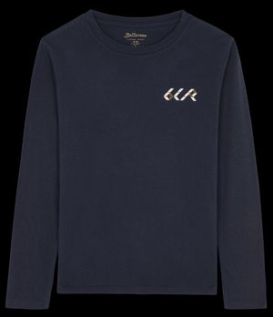 Bellerose - Pull col rond imprimé en coton - Taille 14A - Bleu