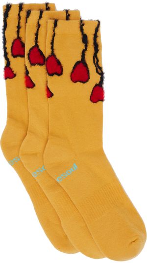 DOUBLESOUL Three-Pack Yellow Gaetano Pesce Socks