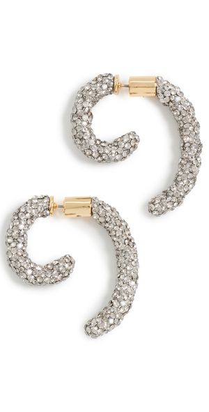 DEMARSON Luna Braided Pave Earrings Gold/Silver/Crystal One Size