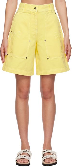 Palm Angels Yellow Rivet Shorts