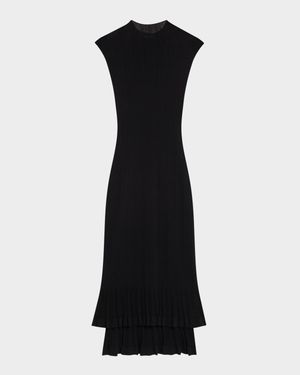 Kennedy Mock-Neck Plisse Dress