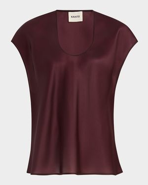 Barbo Silk Scoop-Neck Top