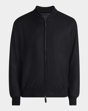 Men's Cashmere Full-Zip Bomber Jacket