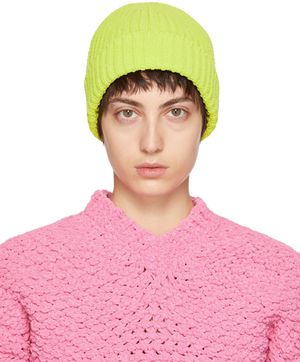 Bottega Veneta Yellow Chenille Beanie