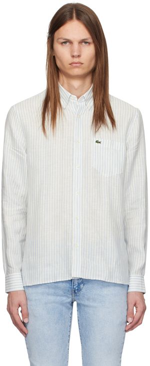 Lacoste Chemise bleu et blanc à rayures